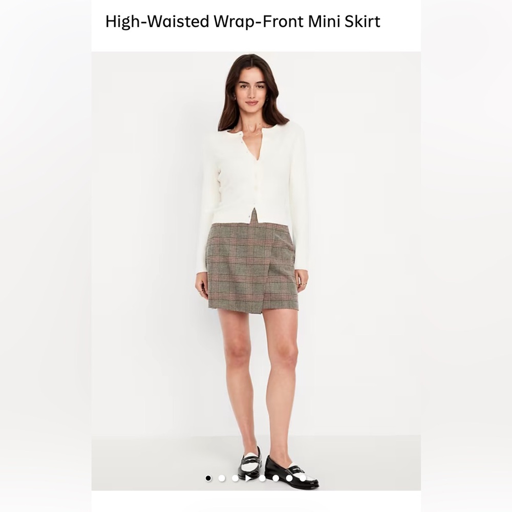Old Navy Grey Plaid Mini Skirt